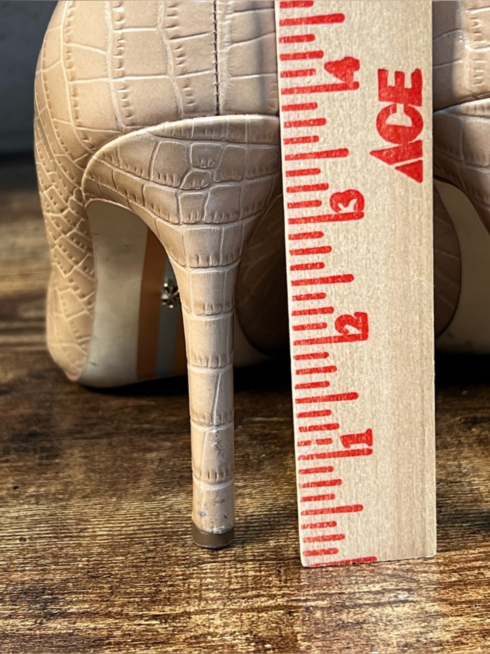 Sam Edelman Heels Nude Croc Pumps Stiletto Point Toe Business Women's 8 - Picture 10 of 12